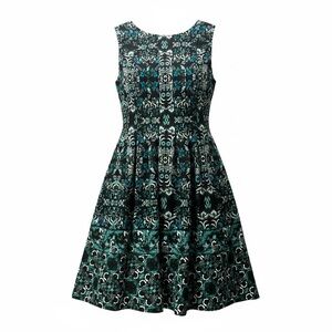 Vince Camuto Teal and Black Midi Dress